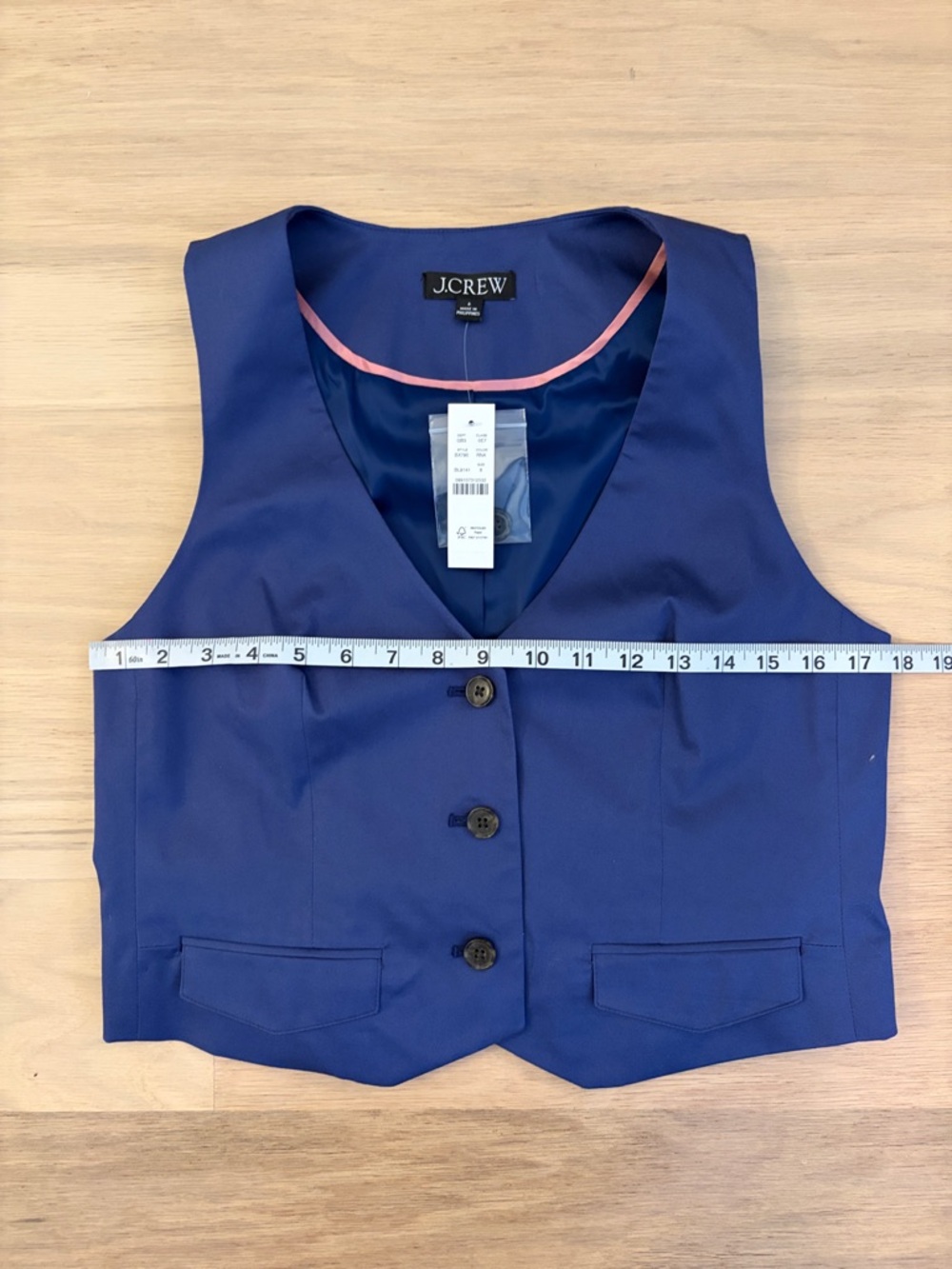 Super Cute J.Crew Navy/Indigo Vest, 6, NWT - Picture 5 of 7